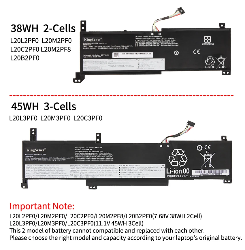 Kingsener L20l2pf0 L20c2pf0 L20m2pf0 L20l3pf0 L20c3pf0 L20m3pf0 L20m3pf0 para Lenovo Ideapad 314alc6 Gen V14 V15 V17 g2 Itl - Imagem 2
