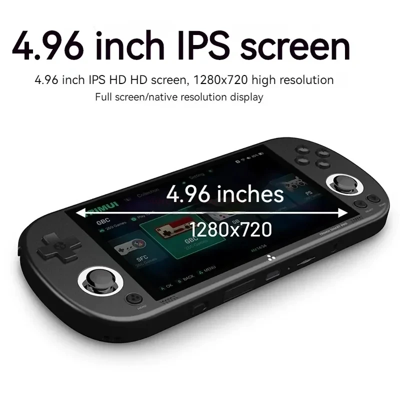 Smart Pro 4.96 Inch IPS Screen Handheld Game Console Open Source Linux System 64G