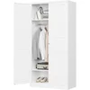 Wardrobe Closet with 2 Doors, 72" Metal Clothing Storage Cabinets with Hanging Rod, Bedroom Armoires Laundry Room and Office Cl 6