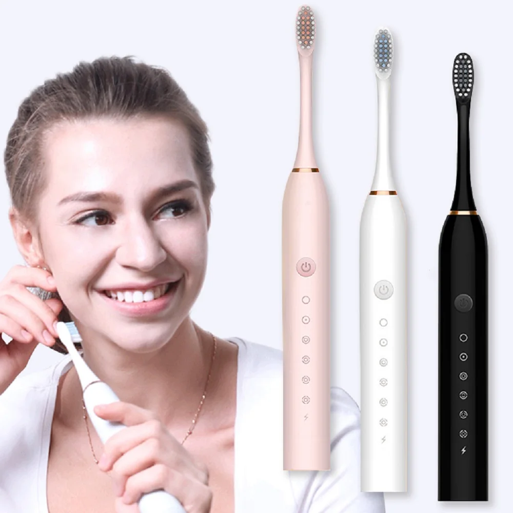 6 Clean Modes X3 Sonic Electric Toothbrush For Adult USB Rechargeable