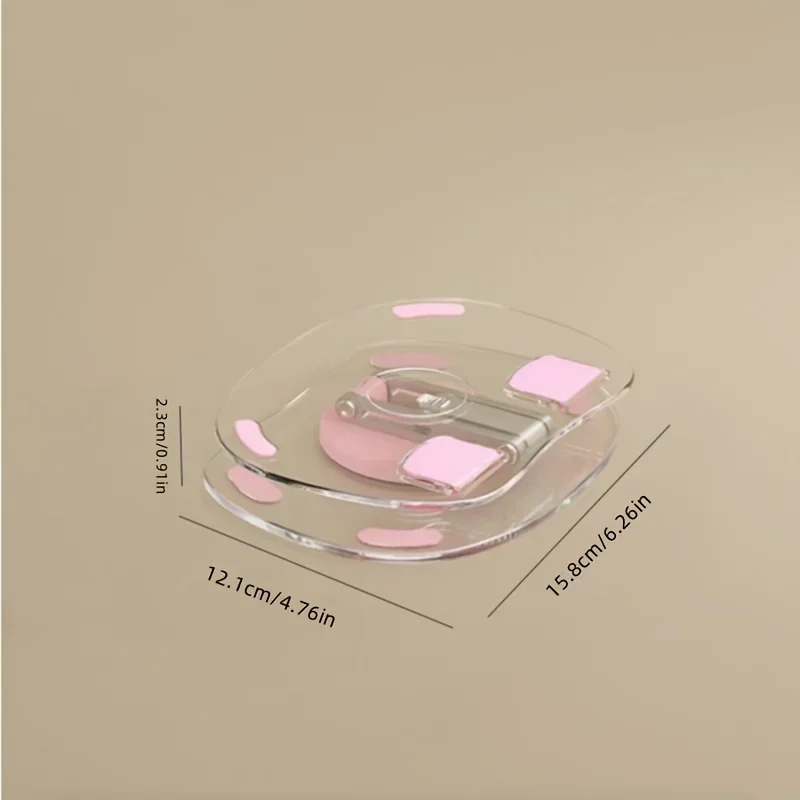 360° Rotating Mobile Transparent Phone Holder Multi-Functional Flat Support Stand Retractable Mobile Phone Stand Desktop Holder