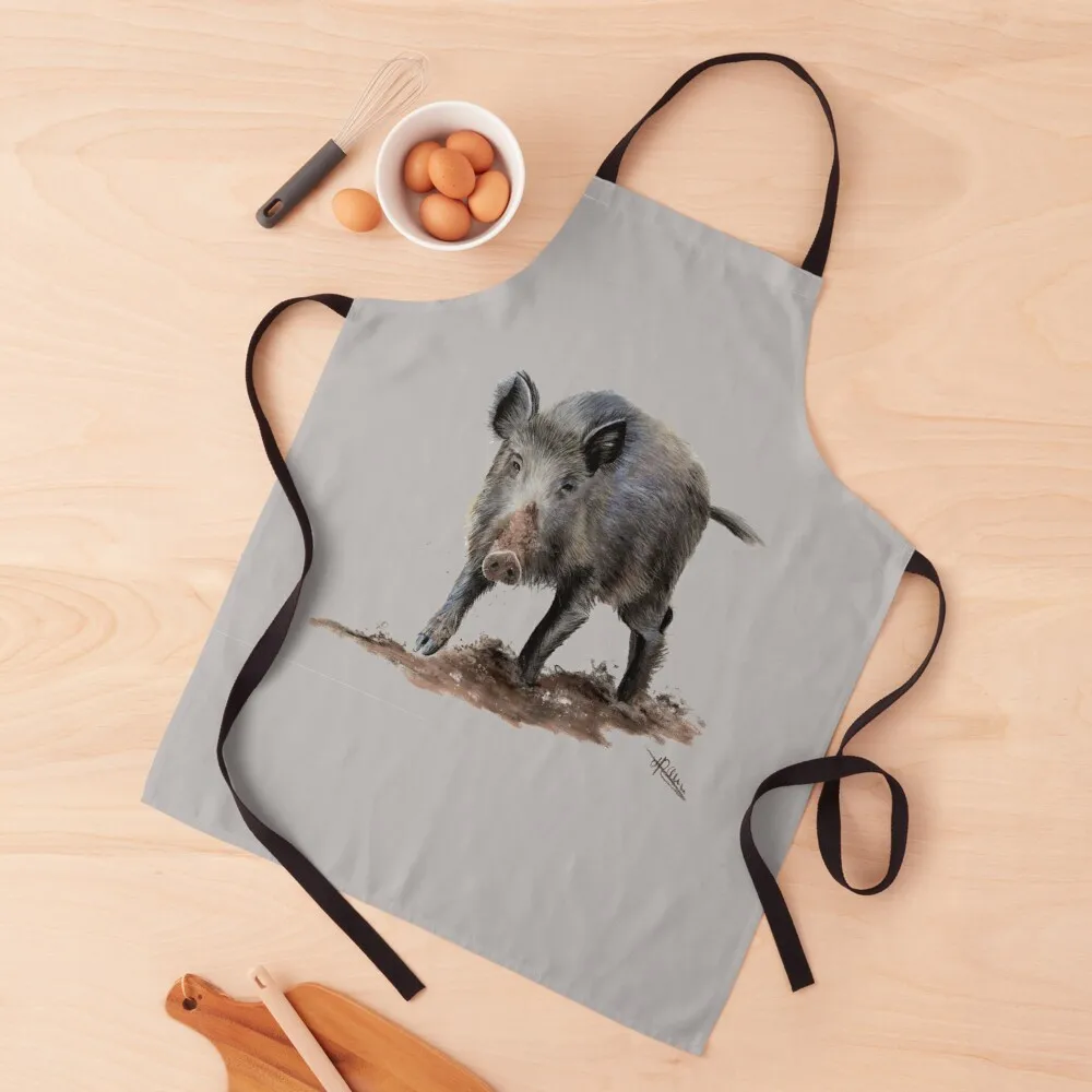 

Wild boar 2 of 3 Apron cookings for women Kitchen Kawaii Accessories Apron