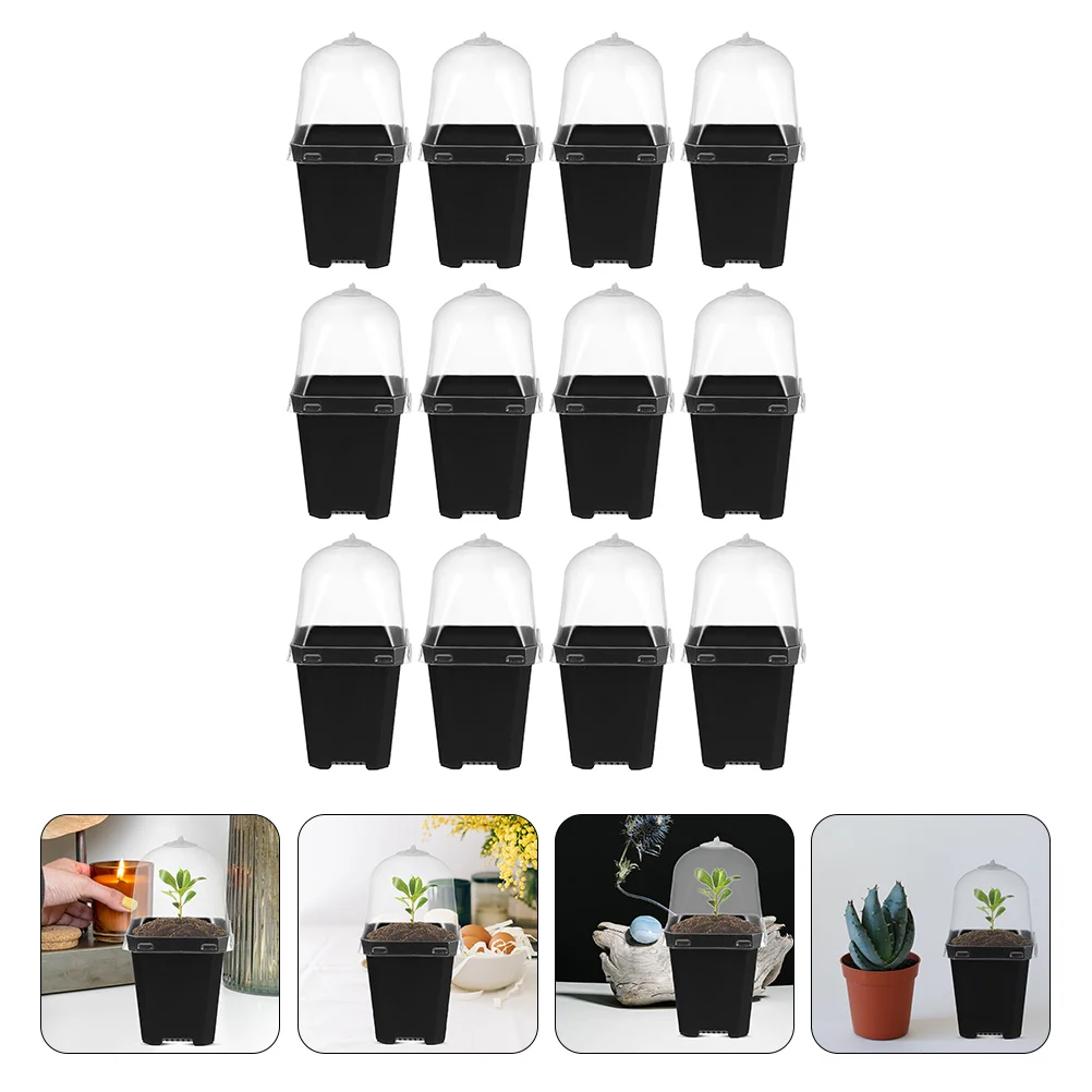 

12 Sets Stuffy Flower Pots Hydroponic Planter Nursery Starting Garden Starter Flowerpot Mini