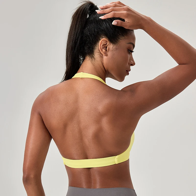 Sports Yoga Bra for Women Halter Neck with Stylish Back Design Sexy Gym Bra for Running Fitness Sports Bras Sports & Entertainment