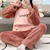 New Maternity Feeding Pajamas Winter Sets Women Winter Nursing Clothes Set Fashion Cartoon Lactation Coat Long Trousers Twinset 5