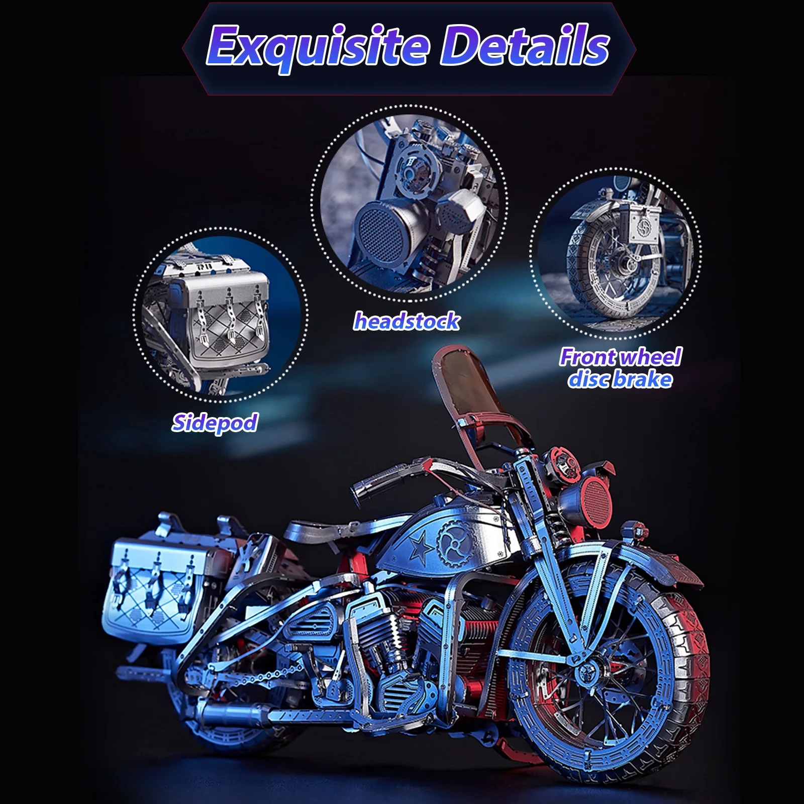 IRON STAR 3D Metal Puzzle Captain America WLA1942 motorcycle Collection Model Kits DIY Assemble Jigsaw Toys for Adults 4