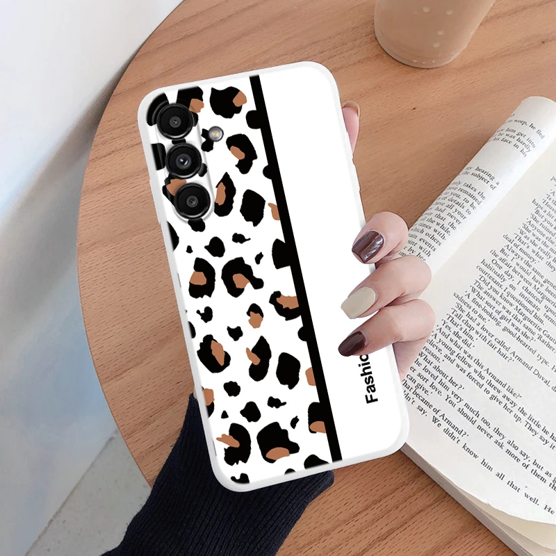 Leopard Print Pattern Soft Silicone Protective Phone Case for Samsung Galaxy A14 5G