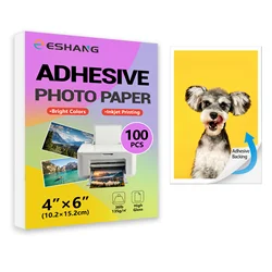 Glossy Self - Adhesive Photo Paper, 100 Sheets of 4x6 Inch 135Gsm (4x6in 135Gsm)