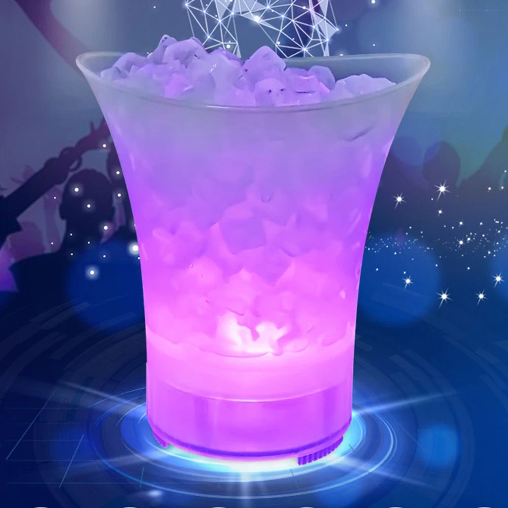 5L Plastic Ice Bucket Waterproof with led lights Colorful Light KTV Nightclub Party Ice Bucket Barware for Party Gathering
