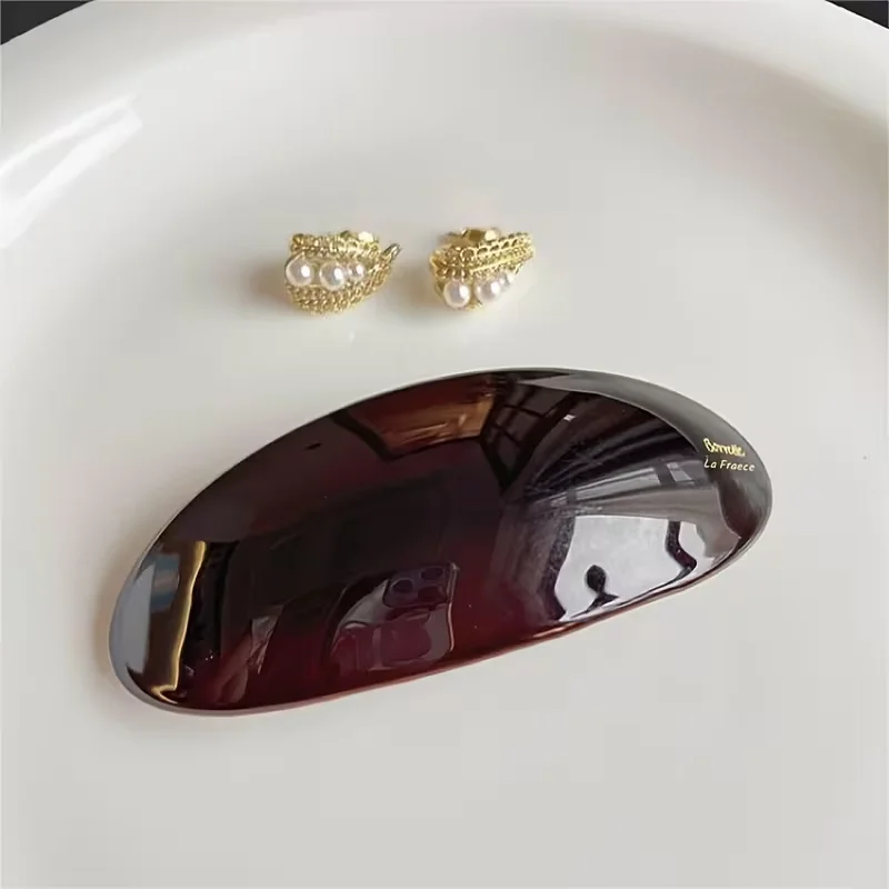 French Retro and Elegant Hair Clips - Retro Low Ponytail Clips, Oval-Shaped, Perfect for Both Casual and Formal Hairstyles