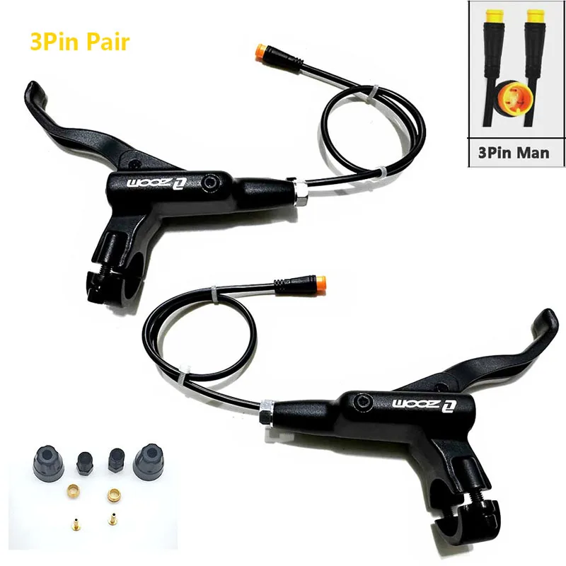 Zoom 2 3 pistion Hydraulic Brake Lever Power-off cut off Oil brake lever SM2A SM2Y 2Pin 3Pin Plug Electric Bicycle scooter