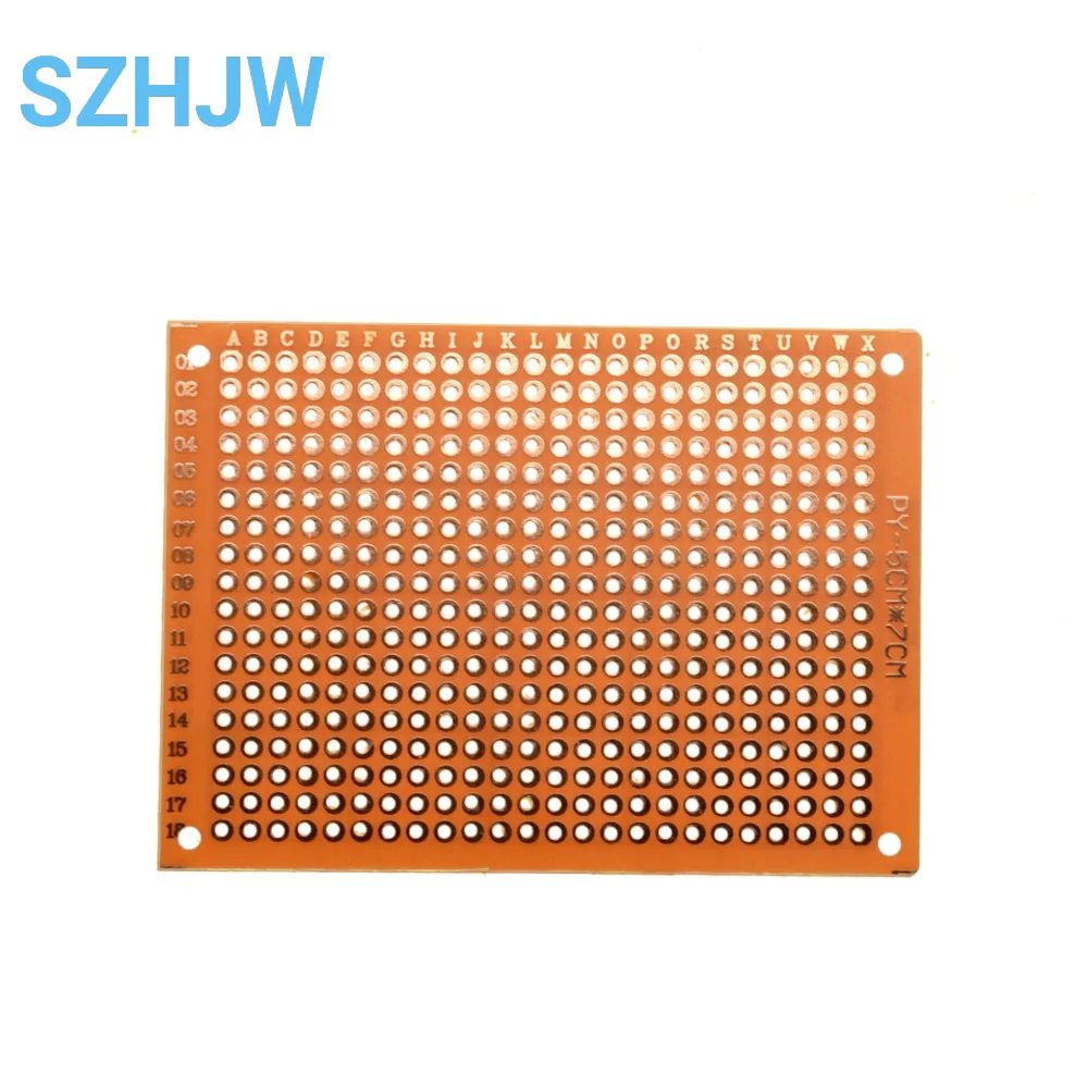 5-50pcs 5cm x 7cm 프로토 타입 PCB 보드 2.54mm 피치 단면 1.2mm 두께 향수 DIY 전자 프로젝트
