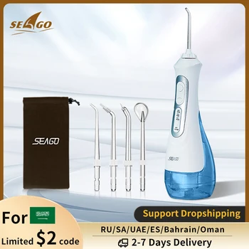 SEAGO Rechargeable Water Flosser Water Thread Oral Dental Irrigator Portable 3 Modes 200ML Tank Water Jet Waterproof IPX7 Home 1