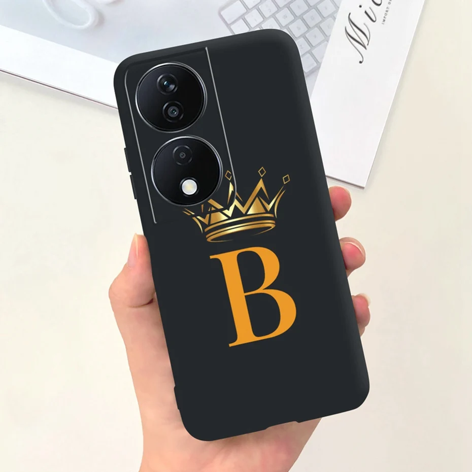 Fashion Crown Sakura Initial Letter Soft Silicon Phone Case - 2023 Edition
