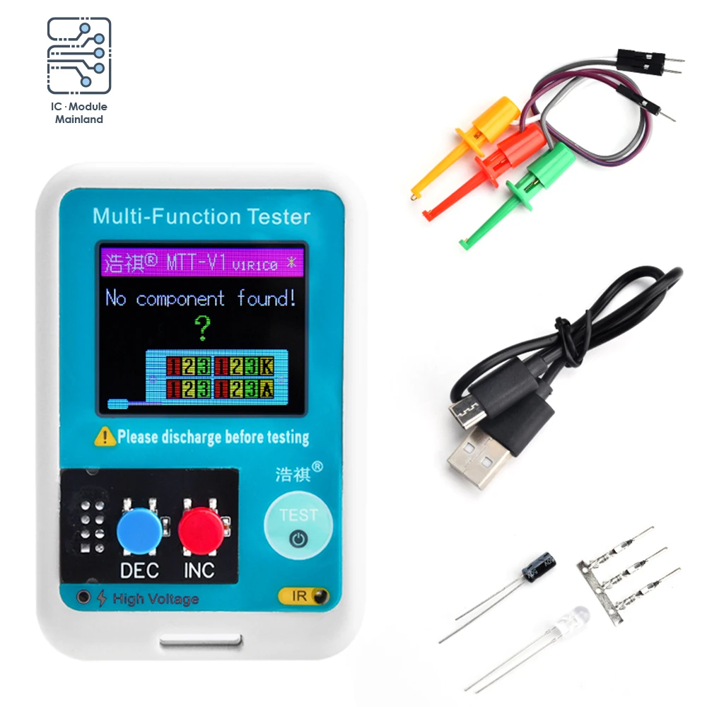 

MTT-V1 Transistor Tester Multimeter For Diode MOS/PNP/NPN Capacitor Resistor Transistor Replace