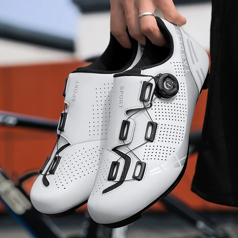 Male Profession Road Cycle Riding Shoes Black White Teenager Outdoor Cycling Sport Sneaker Luxury Style Women Bicycle Shoes