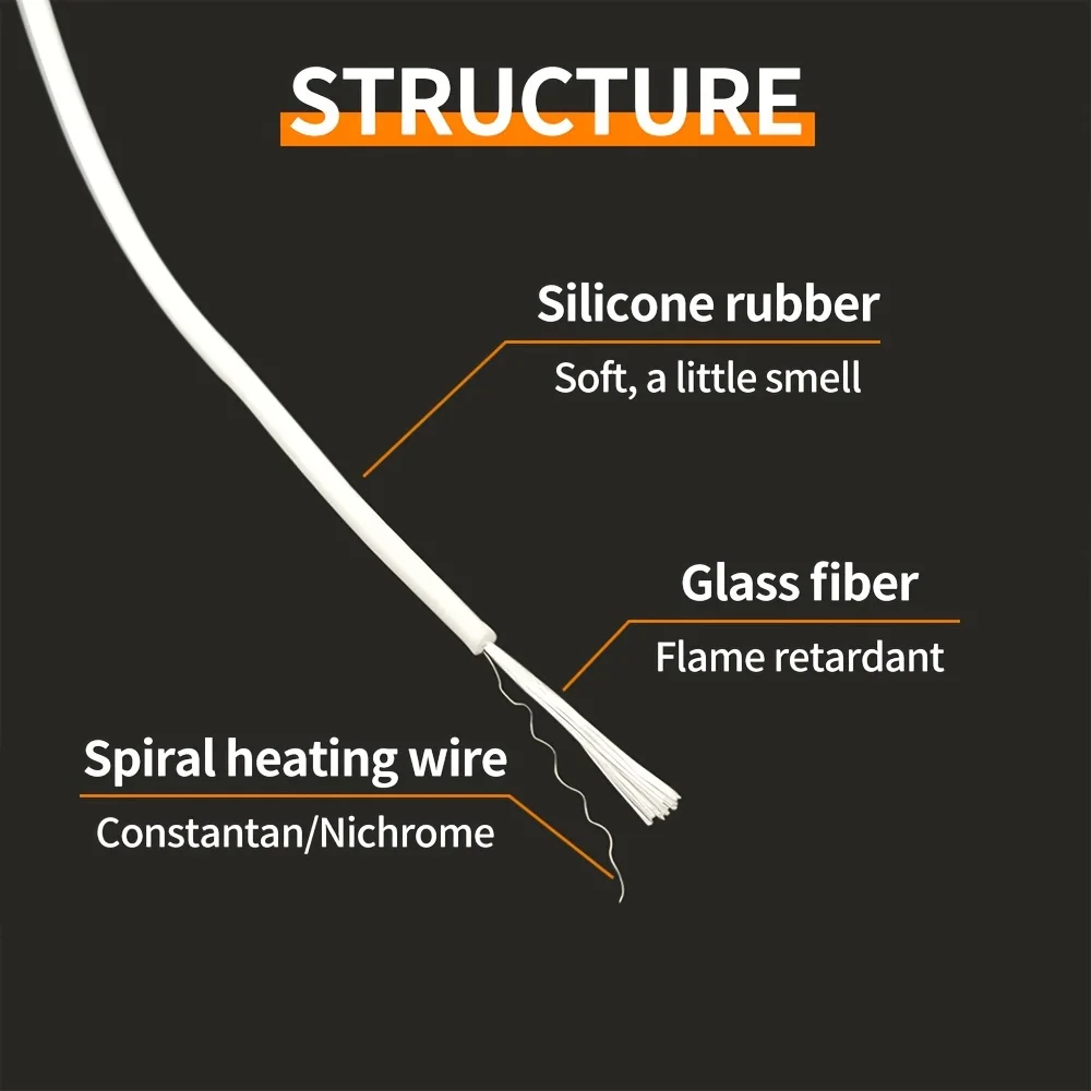 Enhanced 12V Silicone Rubber Low-Voltage Heating Wire with Cold-Joint Technology