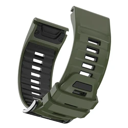 Silicone Quick Fit Sport Strap - 22mm/26mm Band - QuickFit 26mm (Army Green Black)