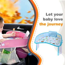 Upgraded Autos Kid Travel Tray Storage Waterproof Table Car Seat Baby Seat Tray Kids Toys Infant Holder Cartoon Baby Fence