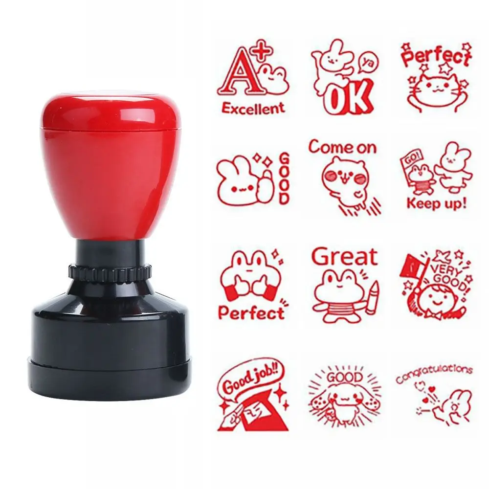 Teacher Encourage Stamp Emoticons Seal Self-ink Stamps Children Award Praises Stamps DIY Scrapbooking Seal Teacher Supplies 1PC