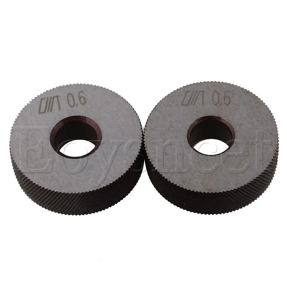 2pcs Steel Knurling Tool Diagonal Wheel Linear Knurl 0.6mm Pitch 8 x 26mm
