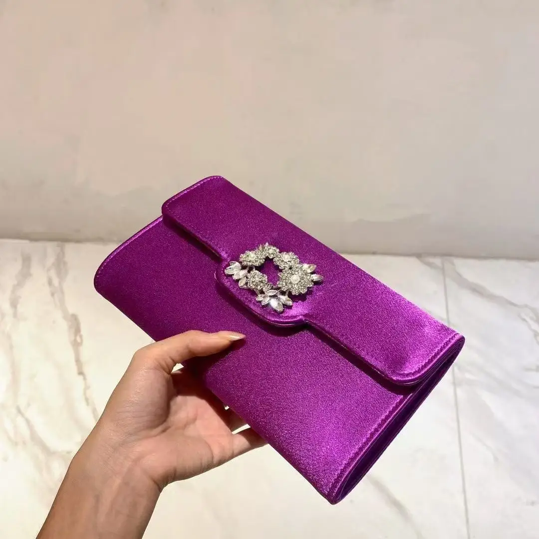 Luxury Designer Fashion Satin Clutch Purse Women Handbag