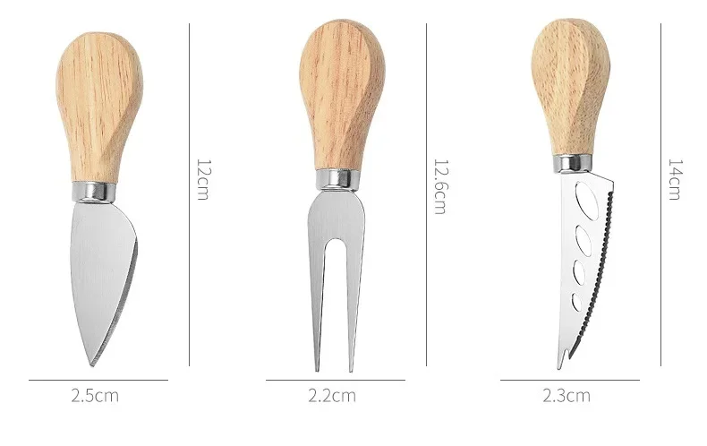 Description Picture 4 of item1Pcs Steel Stainless Cheese Cutter Knives Bamboo Wood Handle Cheese Slicer Cheese Cutter Kitchen Baking Tool