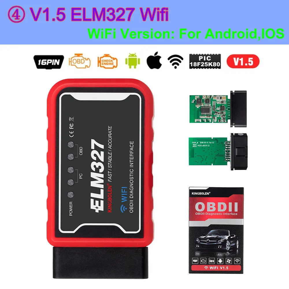 KINGBOLEN ELM327 Bluetooth-compatible V1.5 PIC18F25K80 ATAL