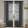 1PC lace German curtain with pole style window screen curtain, suitable for beautifying curtains in living rooms and bedrooms 1