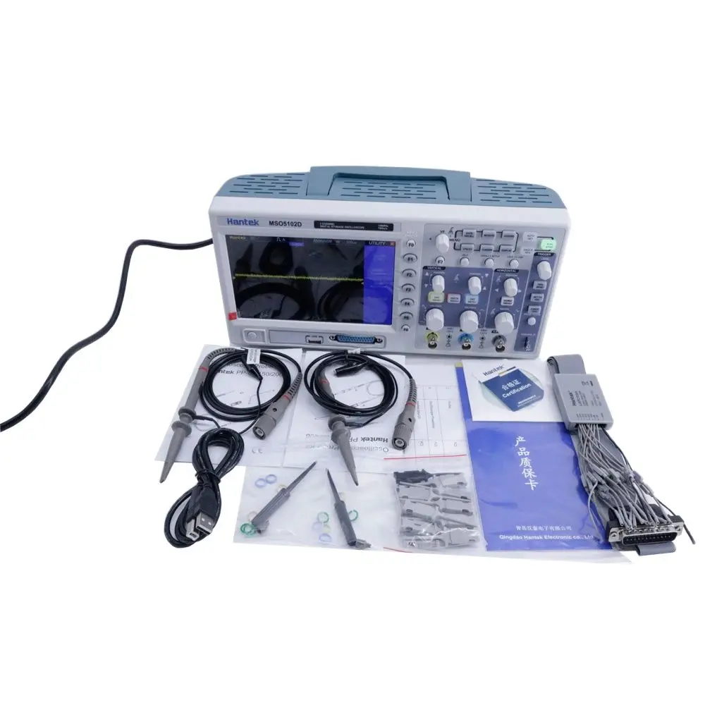 

Hantek MSO5102D Mixed Signal Oscilloscope 2 Channels 100mhz 1GSa/s Real Time Sample Rate Logic Analyzer