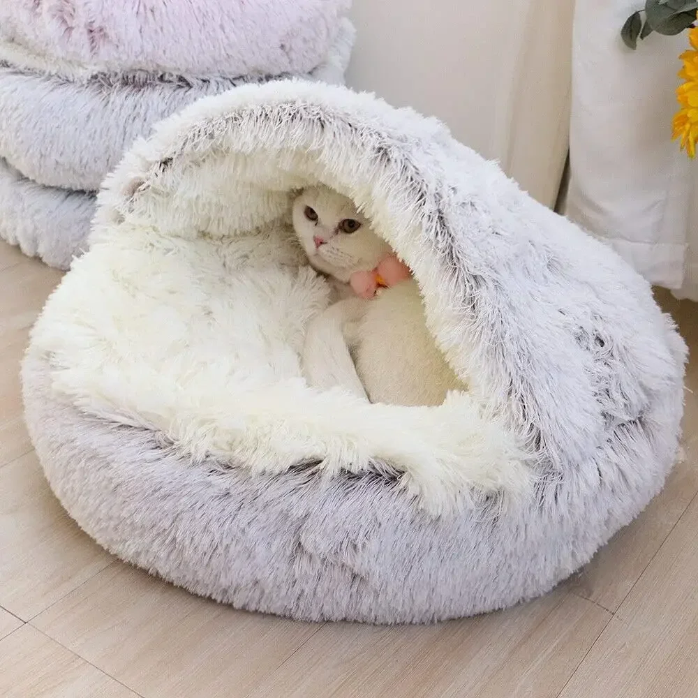 Soft Plush Round Cat Bed Pet Mattress Warm Comfortable Basket Cat Dog 2 in 1 Sleeping Bag Nest for Small Dogs Soft Plush Round Cat Bed Pet Mattress Warm Comfortable Basket Cat Dog 2 in 1 Sleeping Bag Nest for Small Dogs