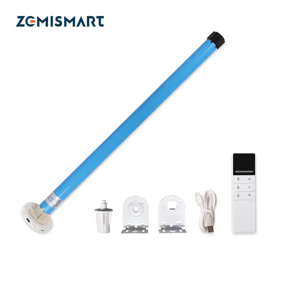 Zemismart Tuya Zigbee Smart Electric Rechargable Roller Motor Per 36 37Mm Tube Alexa Google Home Smart Remote Control