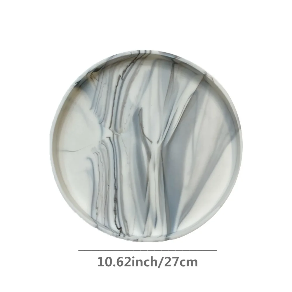 Round Bathroom Tray Decorative Dressing Table Tray Silicone Soap Rack Kitchen Countertop Storage Rack Coffee Table Decoration 6