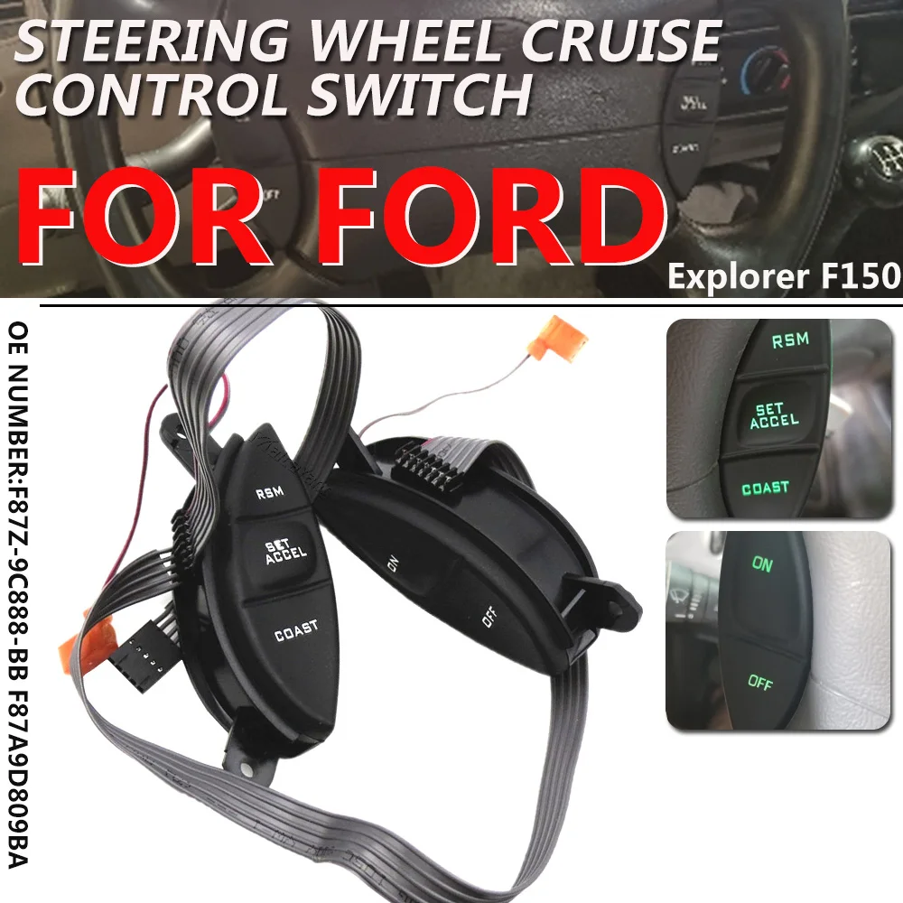 Pulsante Interruttore Di Controllo Della Velocità Del Volante Per Ford Explorer Explorer Sport Trac F150 Heritage Ranger Mercury F87A9D809Ba