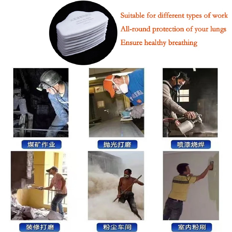 Protective 5-6 Layer 3701 Particles Cotton Filter Dust Paper For 3M 3200/HF52 Gas Dust Mask Painting Spraying Replace Accessory