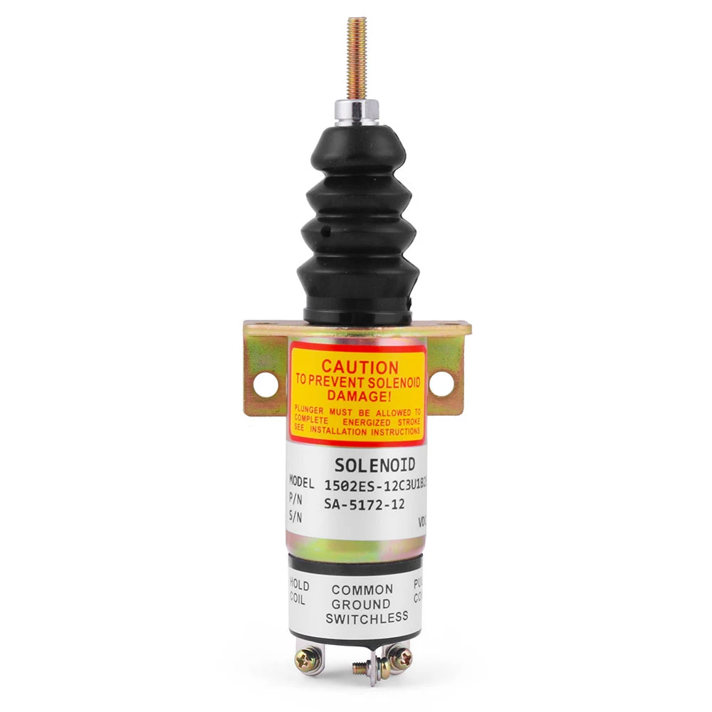 Car Stop Solenoid for Woodward 12V SA-5172-12 1502ES-12C3U1B2S1 with 3 Terminals
