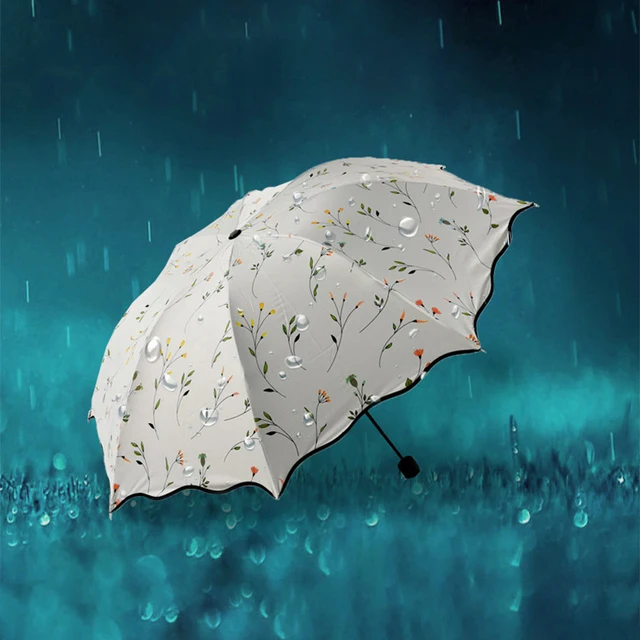 Nők Virágok Paraguas Lány Napskén Napzók Parasol Hordozható Utazás Sombrilla Eső Esernyő Divat Színváltó Esernyők