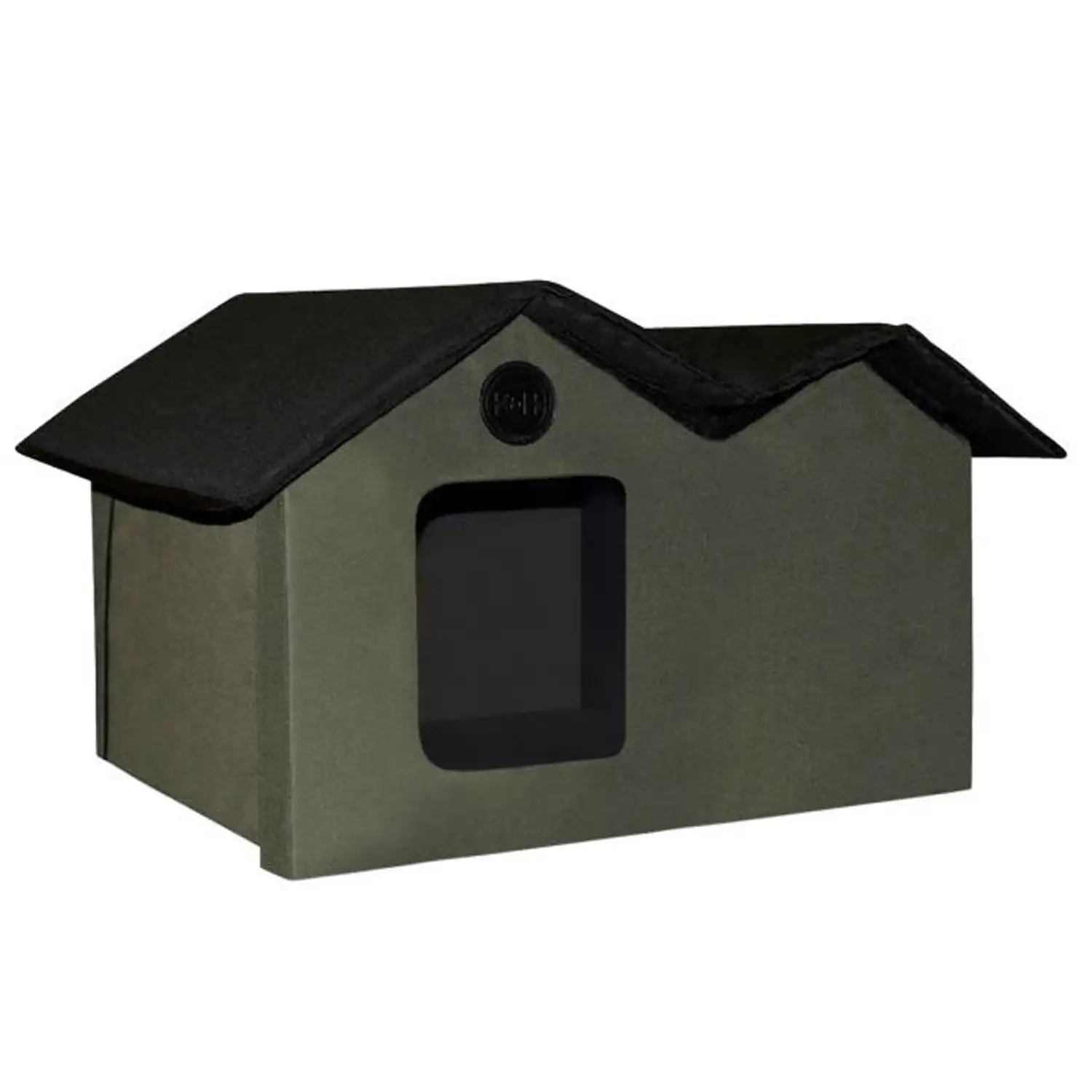 

K&H Pet Products Outdoor Heated Kitty House for Cats, Extra-Wide Olive/Black
