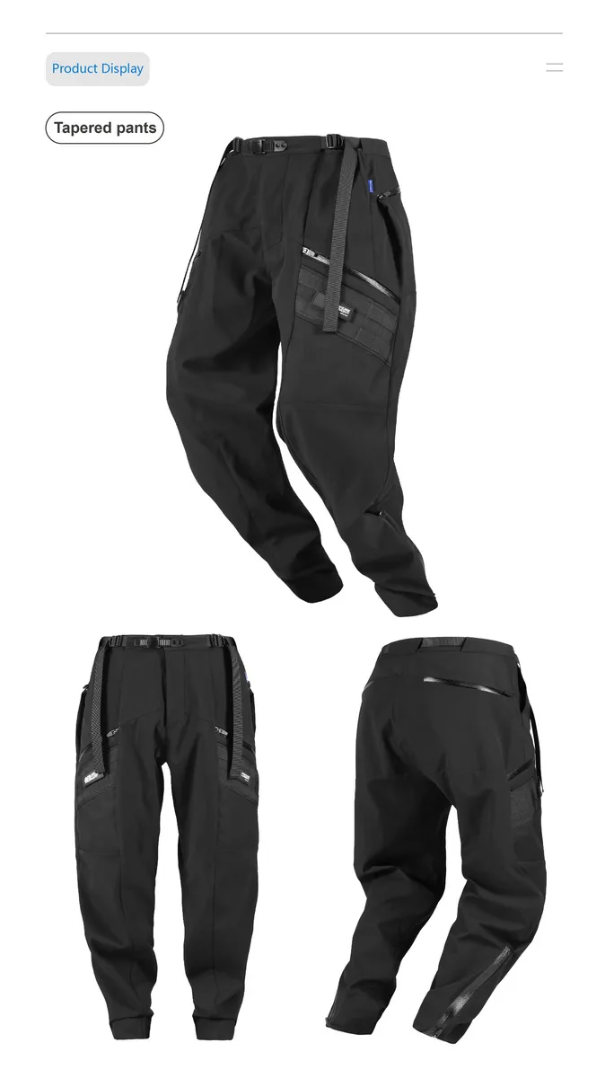 Reindee Lusion 22aw zippered pocket waterproof bunched pants molle multipocket cargo techwear gorpcore