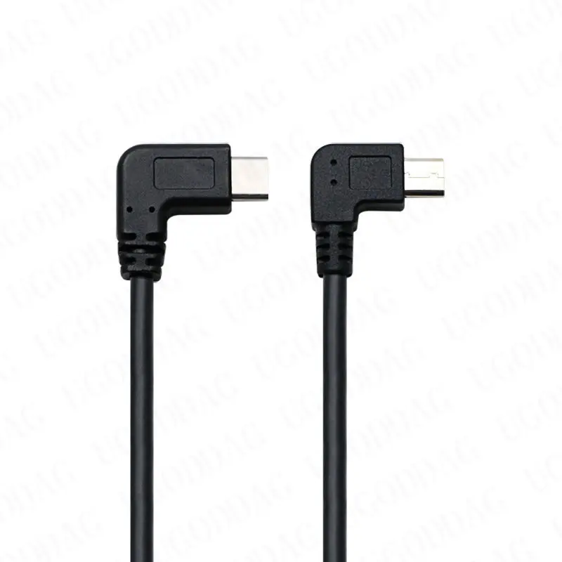 Digite c para Cabo Micro Usb 90 Graus Micro Pinos Macho para Usb c Macho Extensão para Macbook Pro Laptop e Android - Imagem 2
