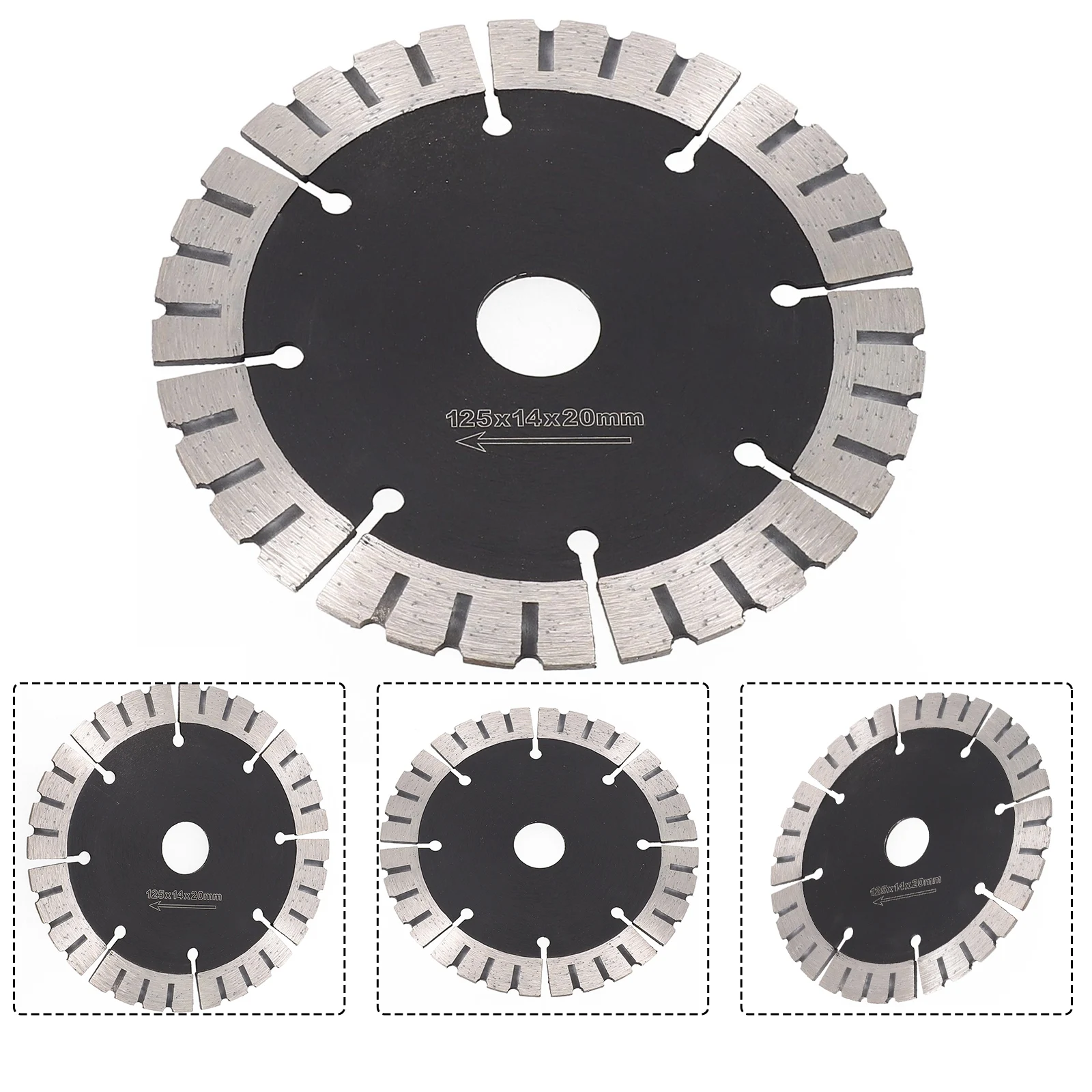 다이아몬드 커팅 디스크 세그먼트 톱날 구멍, 앵글 연마기 콘크리트 대리석 세라믹 전동 공구 액세서리, 125mm, 5 인치