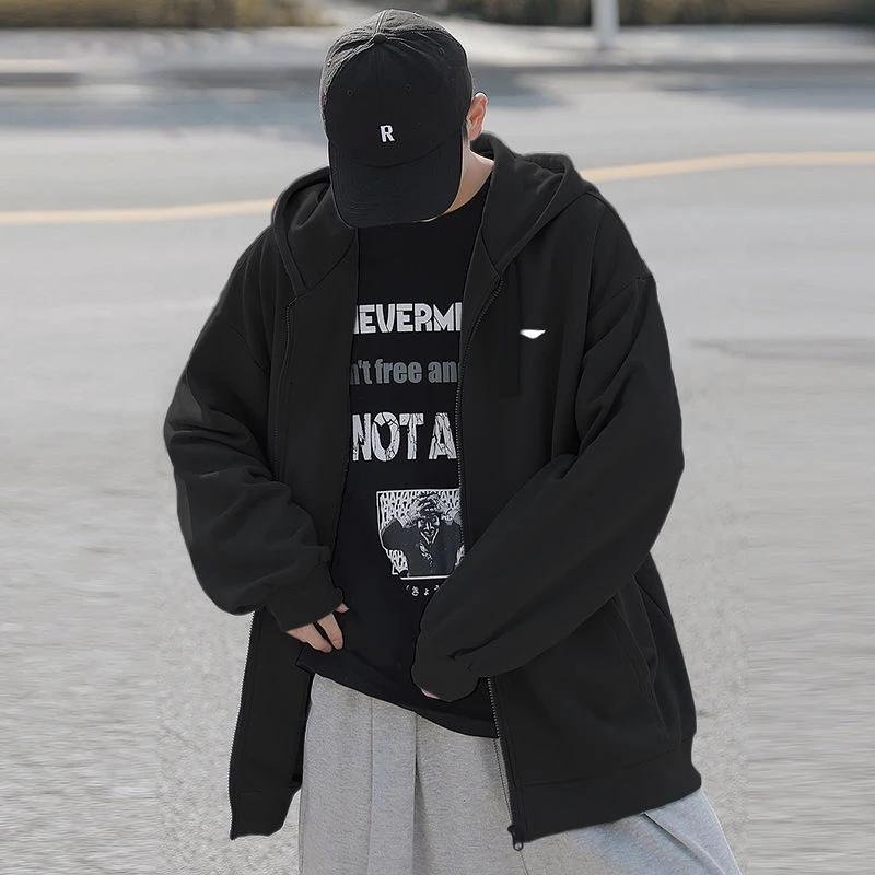 리닝 남성 후드티 트렌디 스탠드 칼라 오픈 가디건 재킷 스포츠웨어 통기성 따뜻한 면 캐주얼 패션