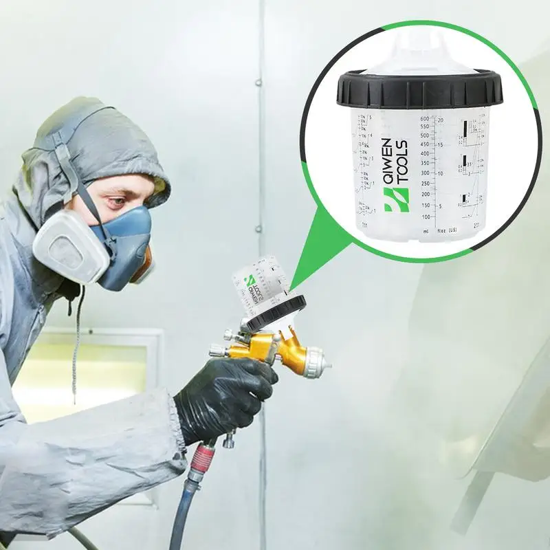 Mixing Cup For Hvlp Paint Spray Clear Scale Reusable Car Painting Kit Paint Tools & Equipment With 50 Cup & Lids System Spray
