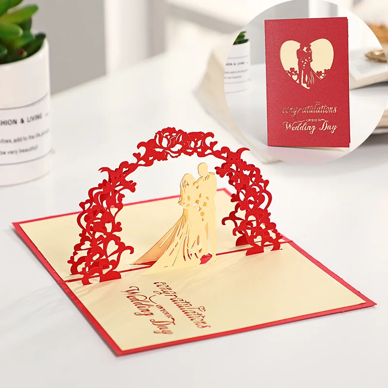 3D Pop UP Greeting Card for Wife and Girlfriend Valentine's Day Anniversary Wedding Invitation Thank You