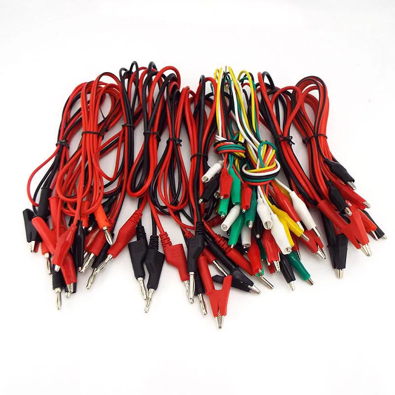 Dual Crocodile Clips Alligator cable 4mm Banana plug extend cord Connector Test lead Probe Cable for DIY Electric Testing C1