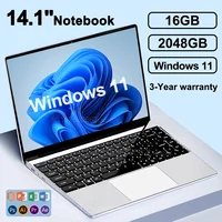 14.1″ Ultra Slim Laptop 16GB RAM 2TB SSD Intel N3700 Notebook Gamer  1920*1080  Display Office Study Computer PC Windows 11 Pro
