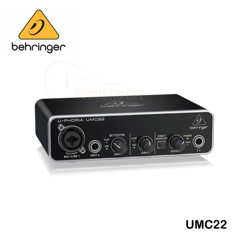 Behringer u-phoria umc22 audiophile 2x2 interface de áudio usb com pré ...