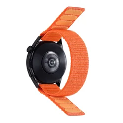 Versatile 22mm Hook & Loop Nylon Watch Strap Bracelet - 22mm Universal (Orange)
