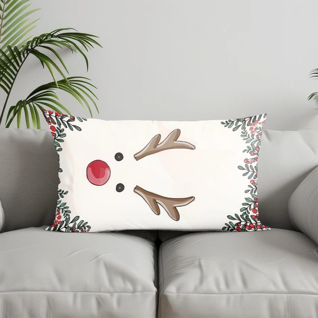 Reindeer & Pine Pillow Cover 4