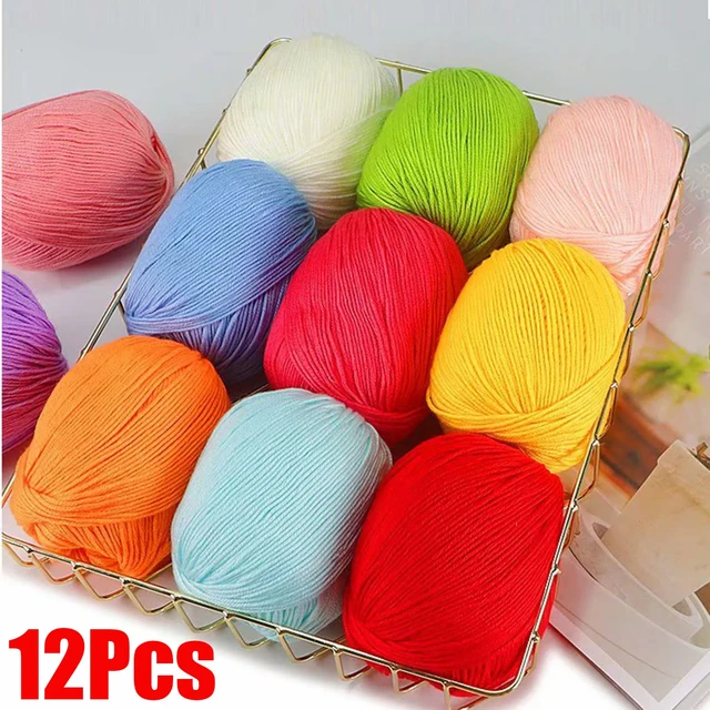 12pcs Wholesale Yarn Milk Fiber Cotton Yarn for Knitting Baby Clothing Doll  5 Trands Using Crochet 12mm Needle - AliExpress